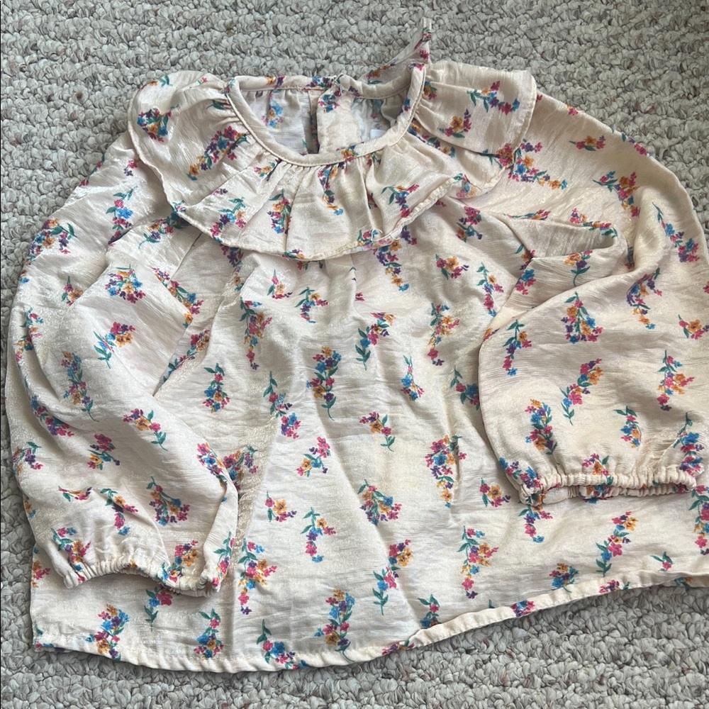 Zara Cream Floral Kids Blouse